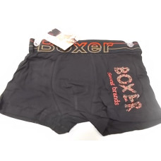 Pánské bavlněné trenkoslipy  s nápisem na noze a popsanou gumou v pase BOXER černá
