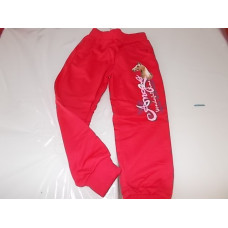 Dívčí tepláky Fashion do rantlu s obrázkem koně - tmavě červené 110