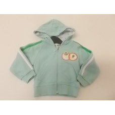 Dětská bavlněná mikina na zip s kapucí  FROG zelená + žabka 56/62 TOTÁLNÍ VÝPRODEJ !!!