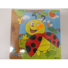 Dřevěné puzzle pro nejmenší 9 dílků beruška