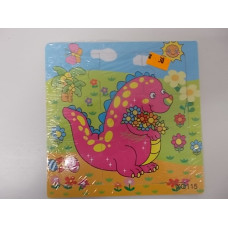 Dřevěné puzzle pro nejmenší 9 dílků dinosaurus