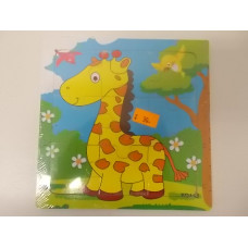 Dřevěné puzzle pro nejmenší 9 dílků žirafa
