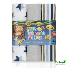 Vysokogramážní TETRA pleny TOP KVALITA s potiskem 70x70 Grey trees   3 kusy T-tomi