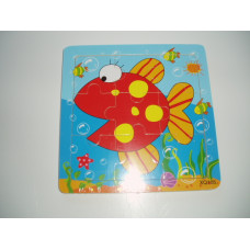 Dřevěné puzzle pro nejmenší 9 dílků RYBA