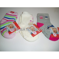 Kojenecké dívčí  thermo ponožky s protiskluzovou úpravou 3 PÁRY   BABY LOVELY