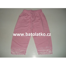 dětské elastické 3/4 kraťasy s krajkou FASHION sv.růžová