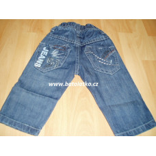 Dětské jeans do pasu s výšivkami na kapsách BLUE MOON