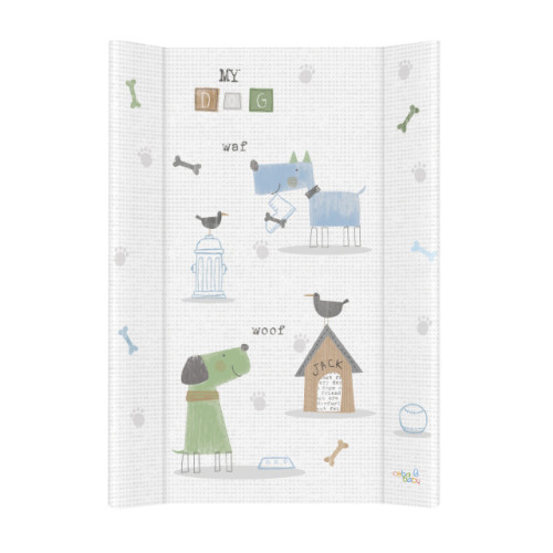 Ceba Přebalovací podložka s pevnou deskou 2-hranná 70x50 cm pejsci na modrém Ceba Přebalovací podložka s pevnou deskou 2-hranná 70x50 cm pejsci na modrém