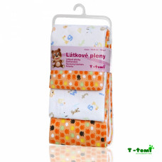 Luxusní látkové pleny s jemným flanelem oranžové tlapky 4 kusy T-TOMI