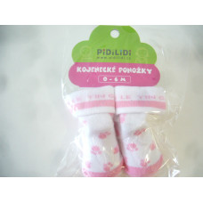 Kojenecké ponožky Pidilidi - KVALITNÍ ČESKÁ VÝROBA !!! bílá + růžové tlapky