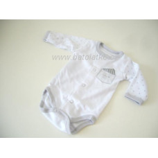 Celopropínací body dlouhý rukáv Ewa Classic Baby - bílo šedé