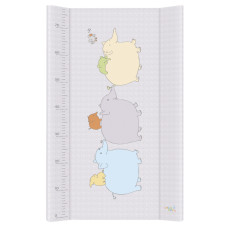 Ceba Přebalovací podložka s pevnou deskou 2-hranná  80x50 cm sloni na šedém