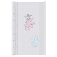 Ceba Přebalovací podložka s pevnou deskou 2-hranná  80x50 cm zajíčci na šedém