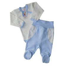 Komplet body + půldupačky medvídek světle modrá Autex Baby  - KVALITNÍ ČESKÁ VÝROBA !!!