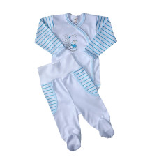 Komplet Lux pro nedonošená miminka bílo tyrkysová medvídek Autex Baby  - KVALITNÍ ČESKÁ VÝROBA !!!