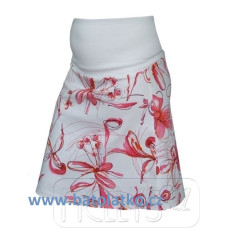 Elegantní těhotenská sukně kytka - růžová