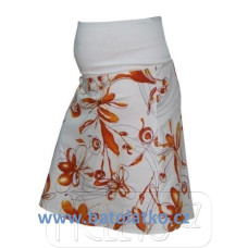 Elegantní těhotenská sukně kytka - oranžová