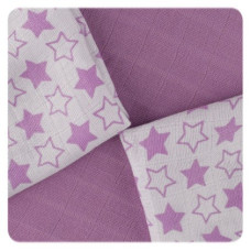 Bambusové ubrousky XKKO BMB 30x30 - Little Stars Lilac MIX