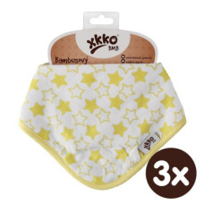 Bambusový slintáček XKKO BMB - Little Stars Lemon 3 kusy 