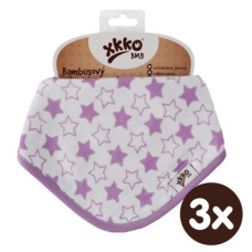 Bambusový slintáček XKKO BMB - Little Stars Lilac 3 kusy 