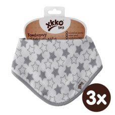Bambusový slintáček XKKO BMB - Little Stars Silver 3 kusy 