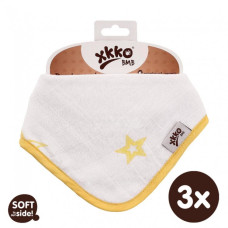 Bambusový dětský slintáček/šátek XKKO BMB - Lemon Stars 3ks