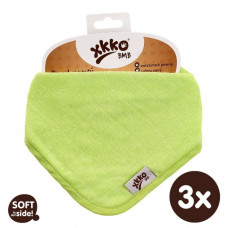 Bambusový dětský slintáček/šátek XKKO BMB - Lime 3ks