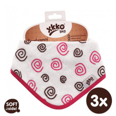 XKKO BMB Bambusový dětský slintáček/šátek - Magenta Spirals 3ks