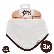 Bambusový dětský slintáček/šátek XKKO BMB - Natural 3ks