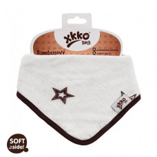 Bambusový dětský slintáček/šátek XKKO BMB - Natural Brown Stars