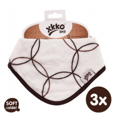 Bambusový dětský slintáček/šátek XKKO BMB - Natural Circles 3ks