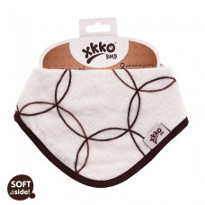 Bambusový dětský slintáček/šátek XKKO BMB - Natural Brown Circles