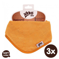 Bambusový dětský slintáček/šátek XKKO BMB - Orange 3ks