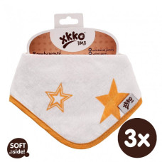 Bambusový dětský slintáček/šátek XKKO BMB - Orange Stars 3ks