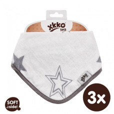 Bambusový dětský slintáček/šátek XKKO BMB - Silver Stars 3ks