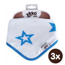 Bambusový dětský slintáček/šátek XKKO BMB - Cyan Stars 3ks