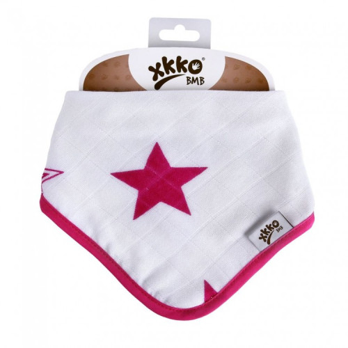 Bambusový dětský slintáček/šátek XKKO BMB - Magenta Stars Bambusový dětský slintáček/šátek XKKO BMB - Magenta Stars