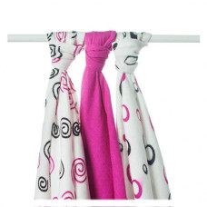 Bambusové pleny XKKO®BMB B&S Magenta MIX 70x70cm - 3ks