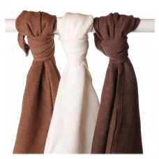 Bambusové pleny XKKO®BMB Choco  MIX 70x70cm - 3ks