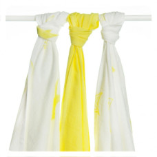 Bambusové pleny XKKO®BMB Lemon Stars MIX 70x70cm - 3ks