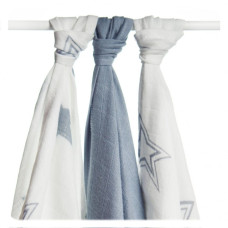 Bambusové pleny XKKO®BMB Silver Stars MIX 70x70cm - 3ks