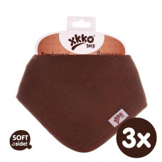 XKKO BMB Bambusový dětský slintáček/šátek - Dark Choco 3ks