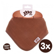 XKKO BMB Bambusový dětský slintáček/šátek - Milk Choco 3ks