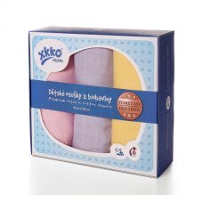 NOVINKA !!! Biobavlněné dětské osušky XKKO Staré časy Pastels 90x100 - Pro Holky- 3ks v balení