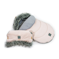 Luxusní set fusak s kožešinou + rukávník  - LIMITOVANÁ EDICE  FLOO FOR BABY  EMMA    AKCE !!! Růžová