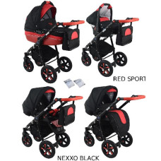 Kombinovaný kočárek KRASNAL NEXXO black červená+černá