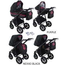 Kombinovaný kočárek KRASNAL NEXXO black černá+purple