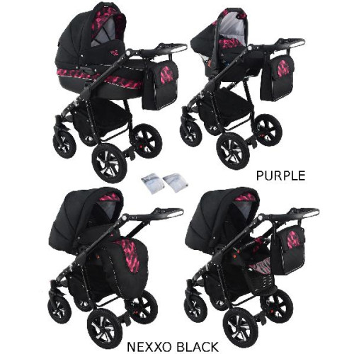Kombinovaný kočárek KRASNAL NEXXO black černá+purple Kombinovaný kočárek KRASNAL NEXXO black černá+purple