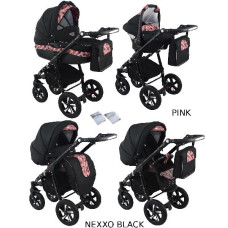 Kombinovaný kočárek KRASNAL NEXXO black černá+pink