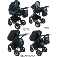 Kombinovaný kočárek KRASNAL NEXXO black černá+mint
